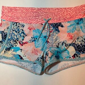 Athleta Kids Floral Cannonball Swim Beach Running Shorts Size XL 14 NWOT